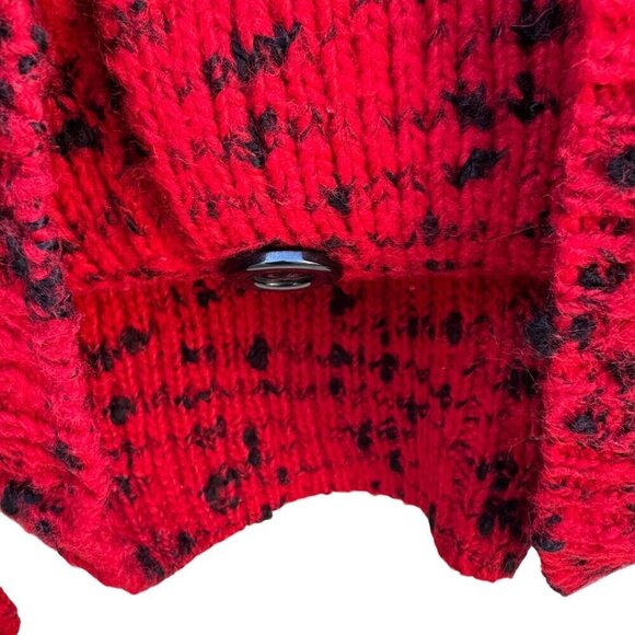 Nine West Womens Red & Black Double-Breasted Wool Blend Knit Cardigan Sweater S - Picture 5 of 8